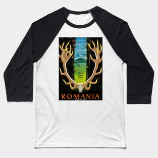 Vintage Travel Poster Romania All Time Hunting Country 1930s Baseball T-Shirt